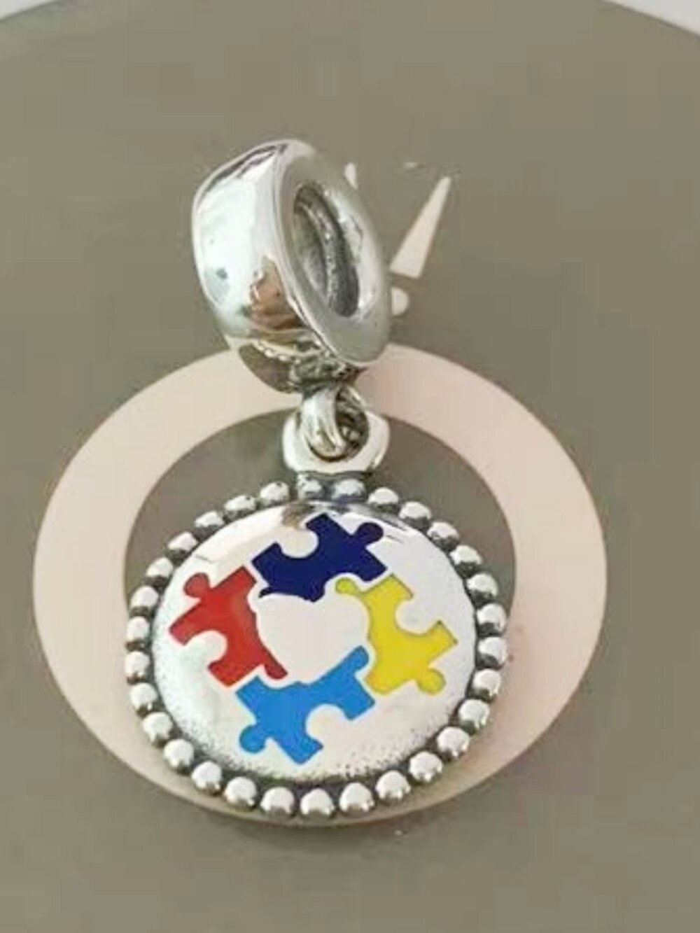 Pandora Autism Awareness Puzzle Dangle Pendant Charm S925 ALE